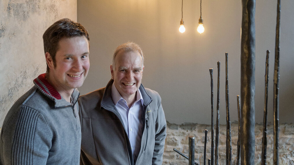 Daniel and his father Rainer Sauer in their new winery building